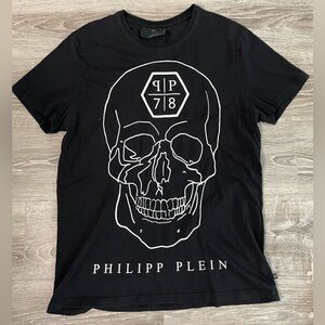 Philipp Plein Large Skull Outline T Shirt - size XXL